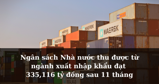 Ngân sách Nhà nước thu được từ ngành xuất nhập khẩu đạt 335,116 tỷ đồng sau 11 tháng